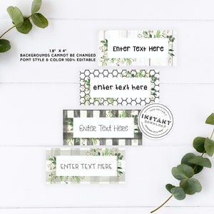 Farmhouse Classroom 1.8x4, 1x4, 2.25x4.25 Bin Labels | Modern Farmhouse Teacher Decor | Editable Bin Labels | DL Classroom Decor Fixer Upper