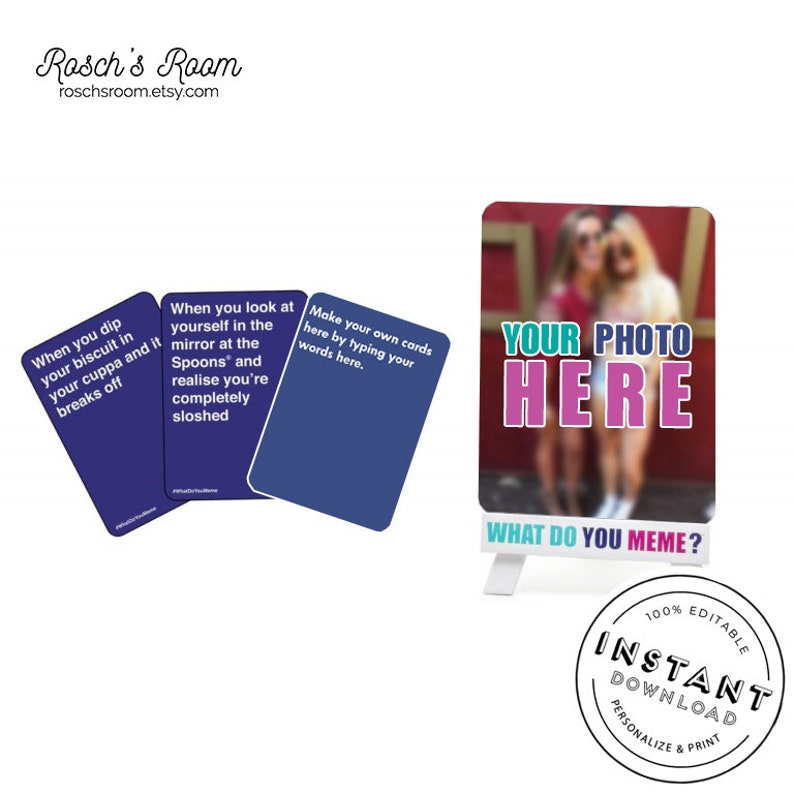 What Do You Meme Card Template Bachelorette Party Games Etsy