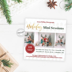 Holiday Mini Sessions Ad for Photographers | Photography Christmas Mini ...