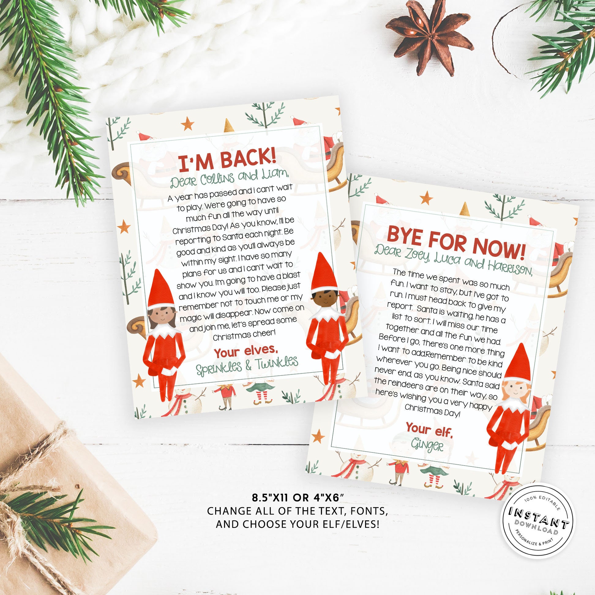 Elf Welcome and Goodbye Letter | Custom Elf Arrival Note | Boho Elf Kit ...