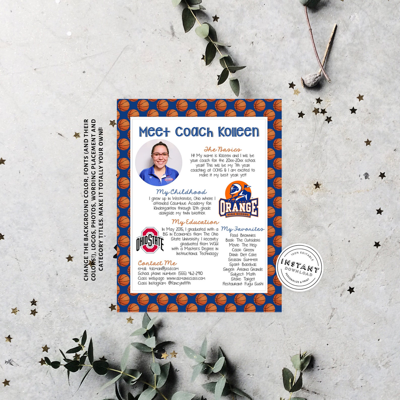 meet-the-coach-basketball-template-coach-introduction-form-etsy