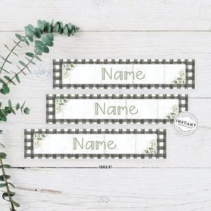 Teacher Classroom Child Name Tags | Shiplap Design Name Tag For Classrooms | Farmhouse Theme Custom Name Tags for Students | Farmhouse Decor