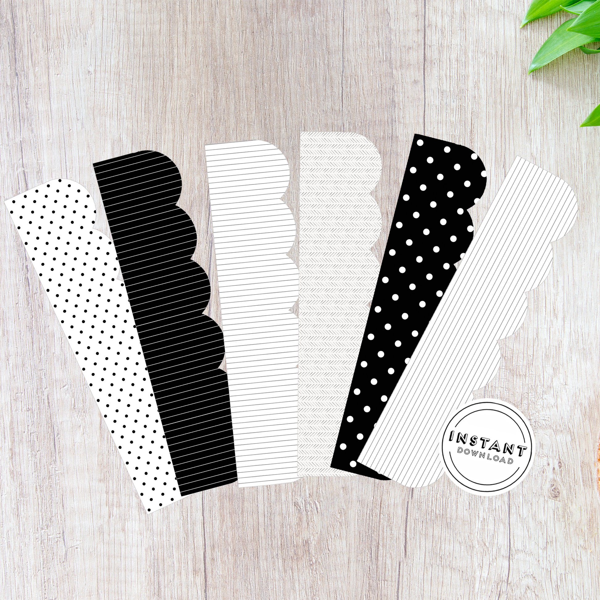 Black and White Classroom Bulletin Board Border Printable Etsy