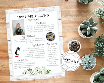 Farmhouse Classroom Meet the Teacher | Modern Farmhouse Class | Editable School Newsletter | Instant Download Newsletter 8.5x11 Printable