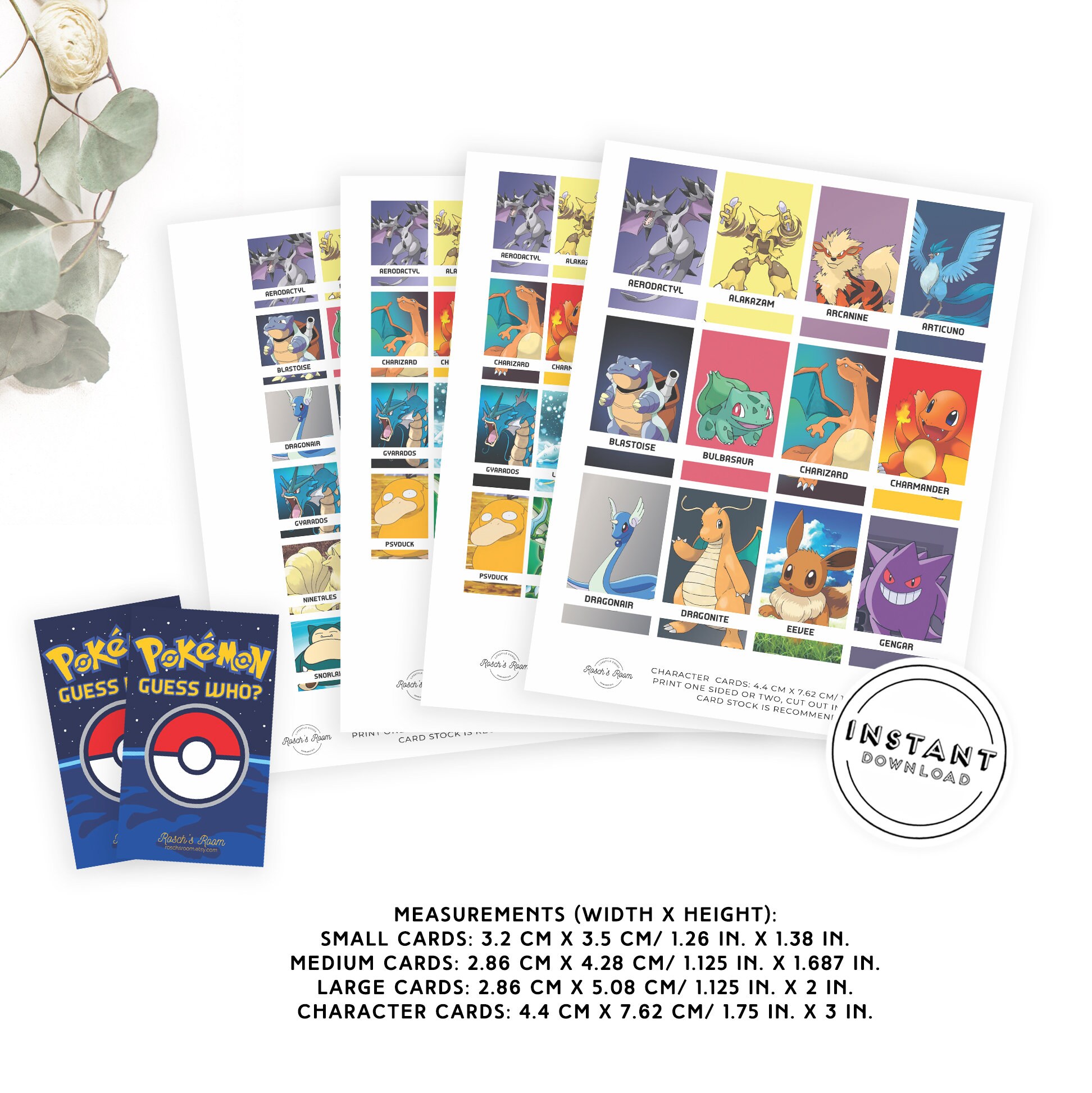 Pokemon Guess Who Printable Template Family Game Night | Etsy