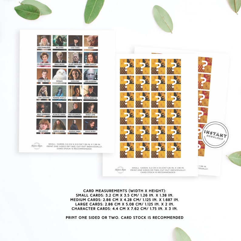 Harry Potter Guess Who Game Pieces Printable Printable Guess | Etsy