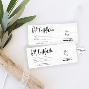 Gift Certificate Handmade For Minimalist Living | Gift Card Recipient Customizable for Companies | Printable and Downloadable Gift Card