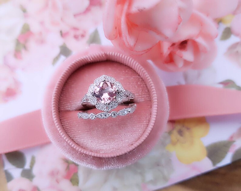 Engagement Ring Morganite Engagement Vintage Ring Pink Engagement Ring Flower Ring Vintage Engagement Ring Engagement Ring Wedding Ring