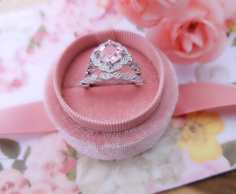 Engagement Ring Morganite Engagement Vintage Ring Pink Engagement Ring Flower Ring Vintage Engagement Ring Engagement Ring Wedding Ring