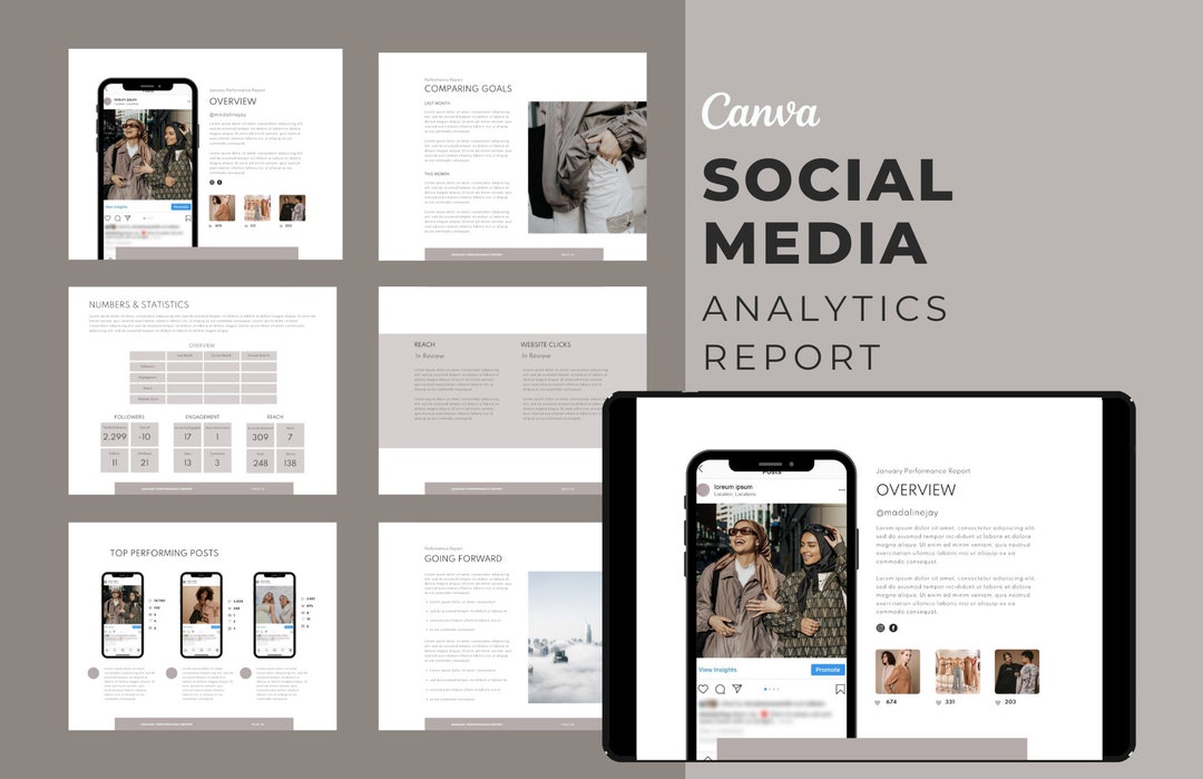 Social Media Analytics Report Template, Social Media Performance Report, Social Media Reporting