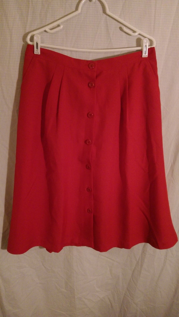 red button down skirt