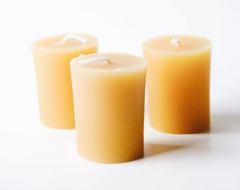 Velas votivas de 2” de cera de abeja 100% pura