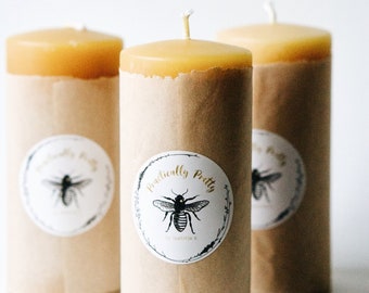 Velas de pilar de cera de abejas natural pura de 5" x 2.5"