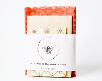 Emballages alimentaires de Noël en cire d'abeille naturelle - livraison gratuite !