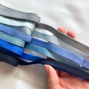 Underwire channeling tape for bras and corsets, 10mm wide in blue shades