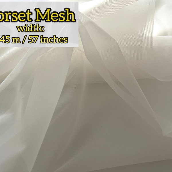 Strong Off White Corset Net Mesh, No Stretch Corsetry Fabric, Soft Strong Net for Corset, Power Net Mesh Fabric Corset Fabric, Corset sewing