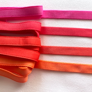 Shades of Red Bra Underwire Channeling | 10mm Wide 3/8 inch | Bone Casing Per Yard for Lingerie Making and Sewing Supplies