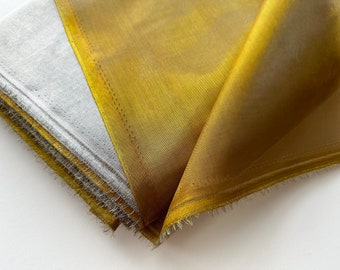 Luxury Italian No-Stretch Gold and Silver Corset Mesh Fabric, High-Quality Corset Supplies, Dressmaking, Bridal & Costume Mesh Fabric