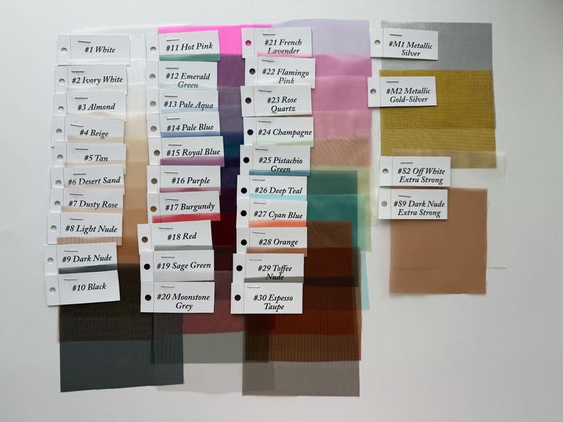 Mesh Samples Set 30 Color Swatches Corset Mesh Sample Pack | Power Mesh Fabric Samples ...