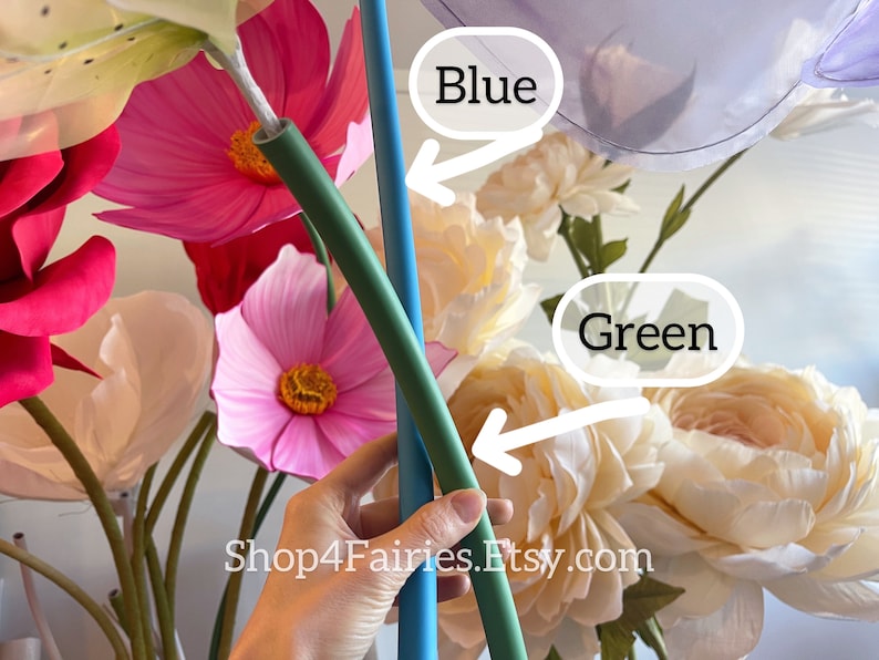 Tige Ready Vert/Bleu/Blanc pour fleurs géantes 16 mm, Tuyau flexible pour Tige de fleurs géantes, Tuyau flexible pour fleurs Tige DIY pour fleur image 10