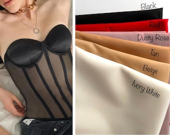 Strong Black Corset Net Mesh, No Stretch Corsetry Fabric, Soft Strong Net for Corset, Power Net Mesh Fabric, Corset Fabric, Corset sewing