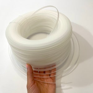 Detailed view of flexible clear boning, suitable for corset making and bridal wear construction