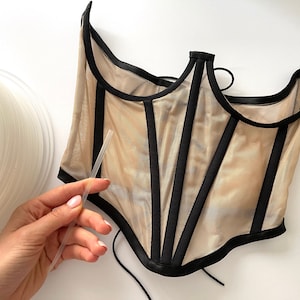 Transparent Plastic Corset Boning for Sewing, Corset Boning for Bridal, Lingerie, Corset Making Supplies, Clear corset boning 5 mm wide