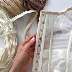 Steel boning in structured corset, suitable for corset making, costume design, and dressmaking