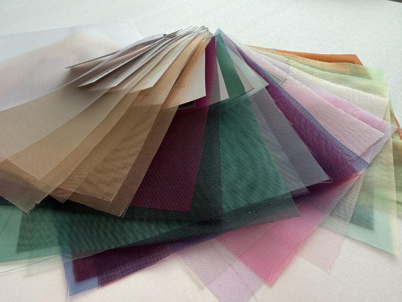 Mesh Samples Set 30 Color Swatches Corset Mesh Sample Pack | Power Mesh Fabric Samples ...