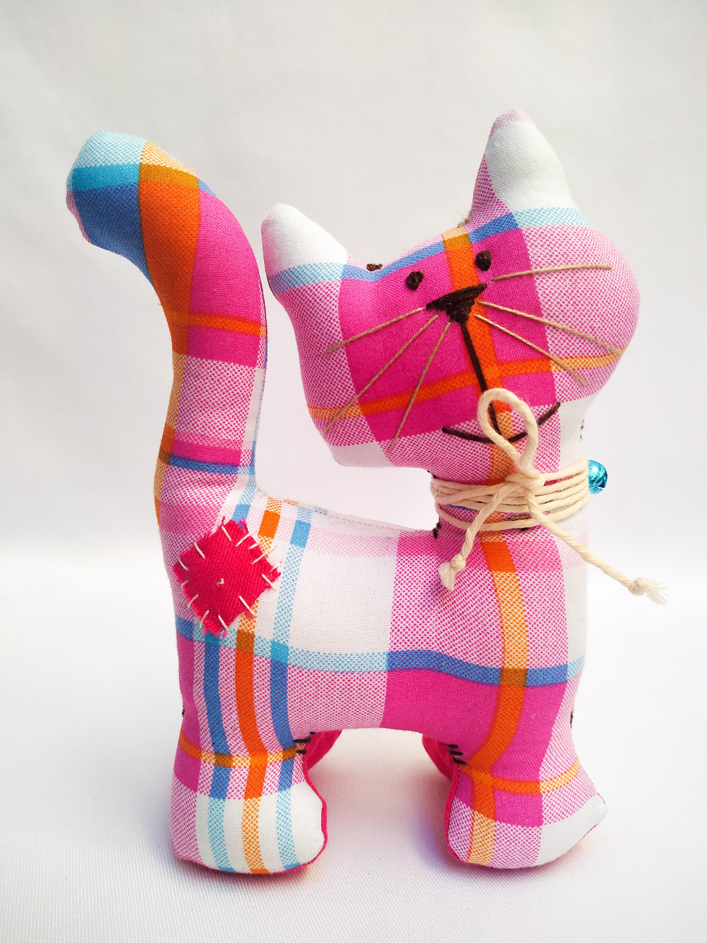 Multicolored Kitty Cats Stuffed Animal Handmade Doll Gifts Etsy