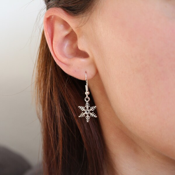 Boucles d'oreilles flocon neige étoile