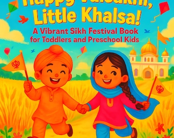 Cuento infantil Happy Vaisakhi Little Khalsa / Libro ilustrado imprimible en formato PDF para el festival sij