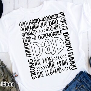 Papa l'homme le mythe la légende SVG, papa fort, conception de papa intelligent, conceptions de fête des pères, svg de la fête des pères, fichiers de coupe la légende, clipart papa,