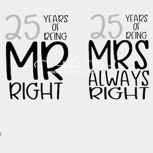 25 jaar meneer rechts-svg, 25 jaar mevrouw altijd-rechts-svg, jubileum-svg's, 25 jaar meneer rechts en mevrouw altijd rechts-svg's