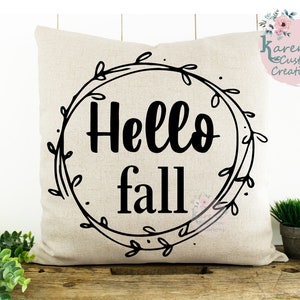Hallo herfst krans PNG, mooie herfst SVG-ontwerp, herfst clipart, krans clipart, herfst PNG, sublimatie kussen svg's, Hallo herfst krans SvG