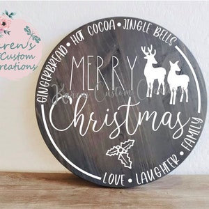 Feliz Navidad redonda SVG, diseños de puertas navideñas SVG, letreros de bienvenida SVG, puertas redondas SVG, letrero de bienvenida de Navidad SVG, decoración navideña SVG