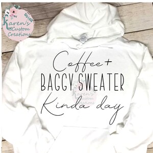 Caffè e maglione largo tipo giorno SVG, Caffè + pantaloni della tuta tipo giorno / Download digitale / SVG / PNG / Jpeg / File caffè / Disegni di latte,