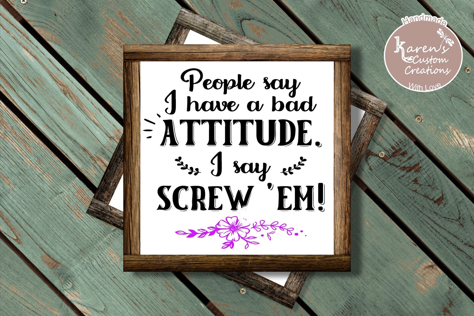 PEOPLE SAY I HAVE A BAD ATTITUDE SEW ON IRON ON 3.5 BIKER PATCH - Foto 6