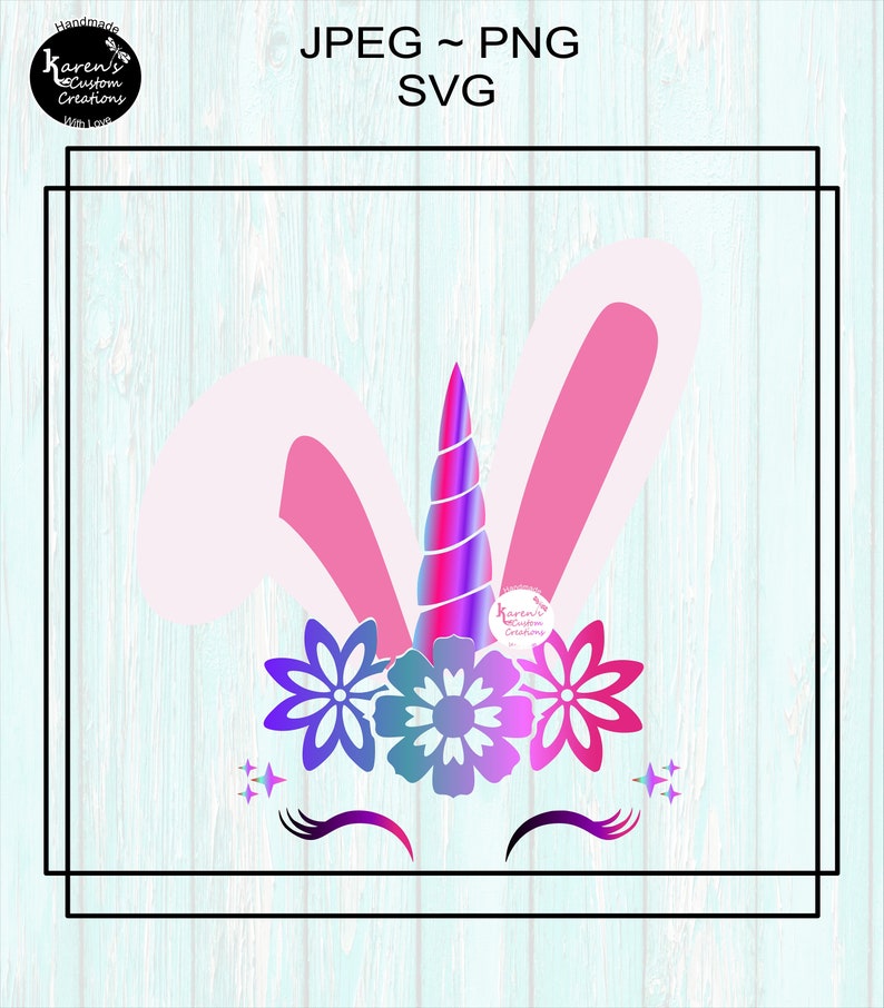 Download Unicorn Face Easter bunny face SVG Bunny svg colorful | Etsy