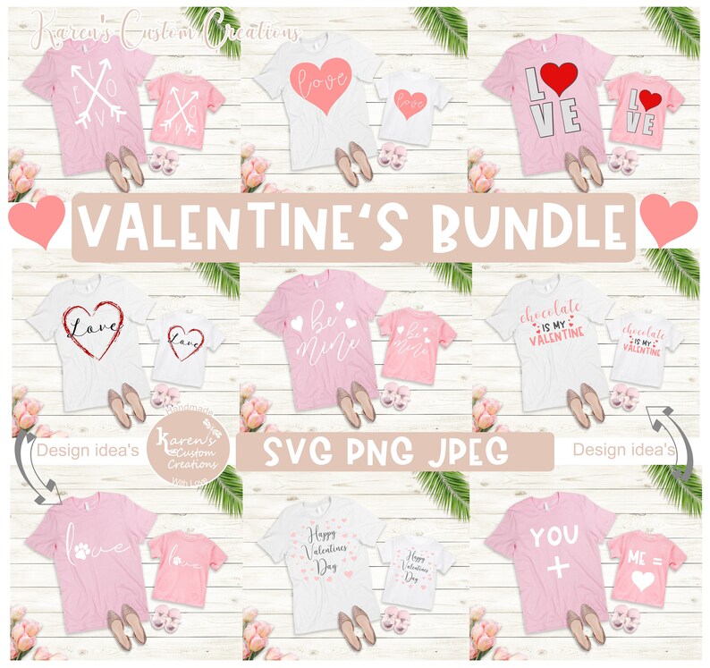 Valentines Day SVG Bundle shirt Designs Valentine Svg Files | Etsy