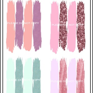 Brush strokes Bundle, set of 4 brush strokes pack, Grunge brush strokes, Glitter brush marks, brush stroke designs, background designs, PNG