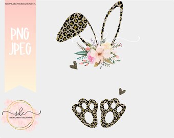 Easter bunny PNG, Bunny PNG, Leopard print bunny, Easter bunny designs, Easter monogram, cheetah Easter bunny PNG, Easter clipart