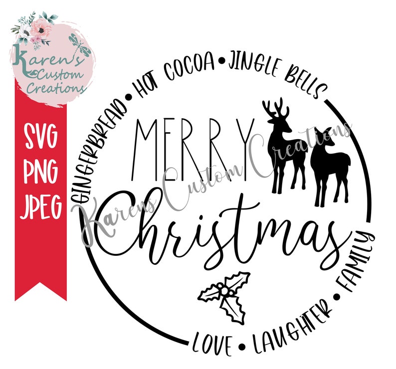 Merry Christmas Round Svg Christmas Door Svg Designs Welcome  Etsy