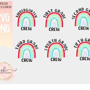 Paquete SVG del primer día de clases, SVG de regreso a clases, SVG de jardín de infantes, SVG de arcoíris, SVG de arcoíris de regreso a clases, archivos de corte escolares, SVG de primer grado