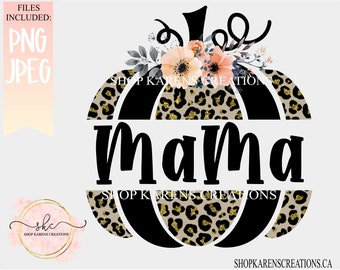 Mama pumpkin, Leopard print pumpkin, Mama spilt pumpkin PNG, Halloween pumpkin PNG, Mama pumpkin shirt designs, Black and Leopard pumpkin