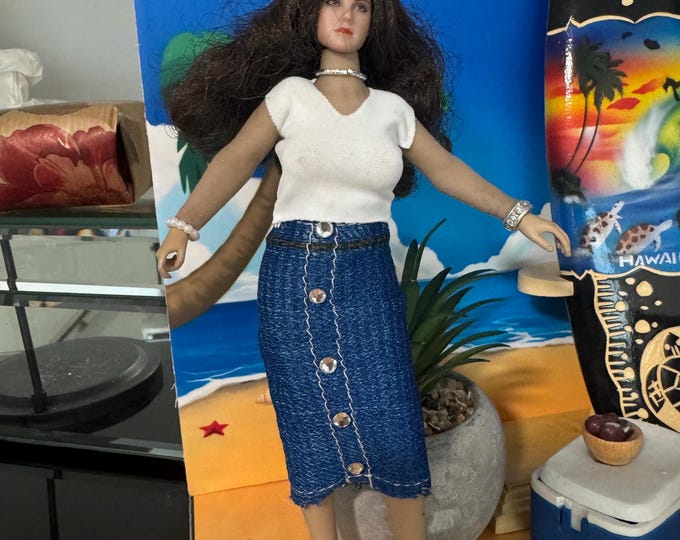 1/12 Scale Curvy TO5 Tbleague Phicen Female Denim Stretch Dress or ...