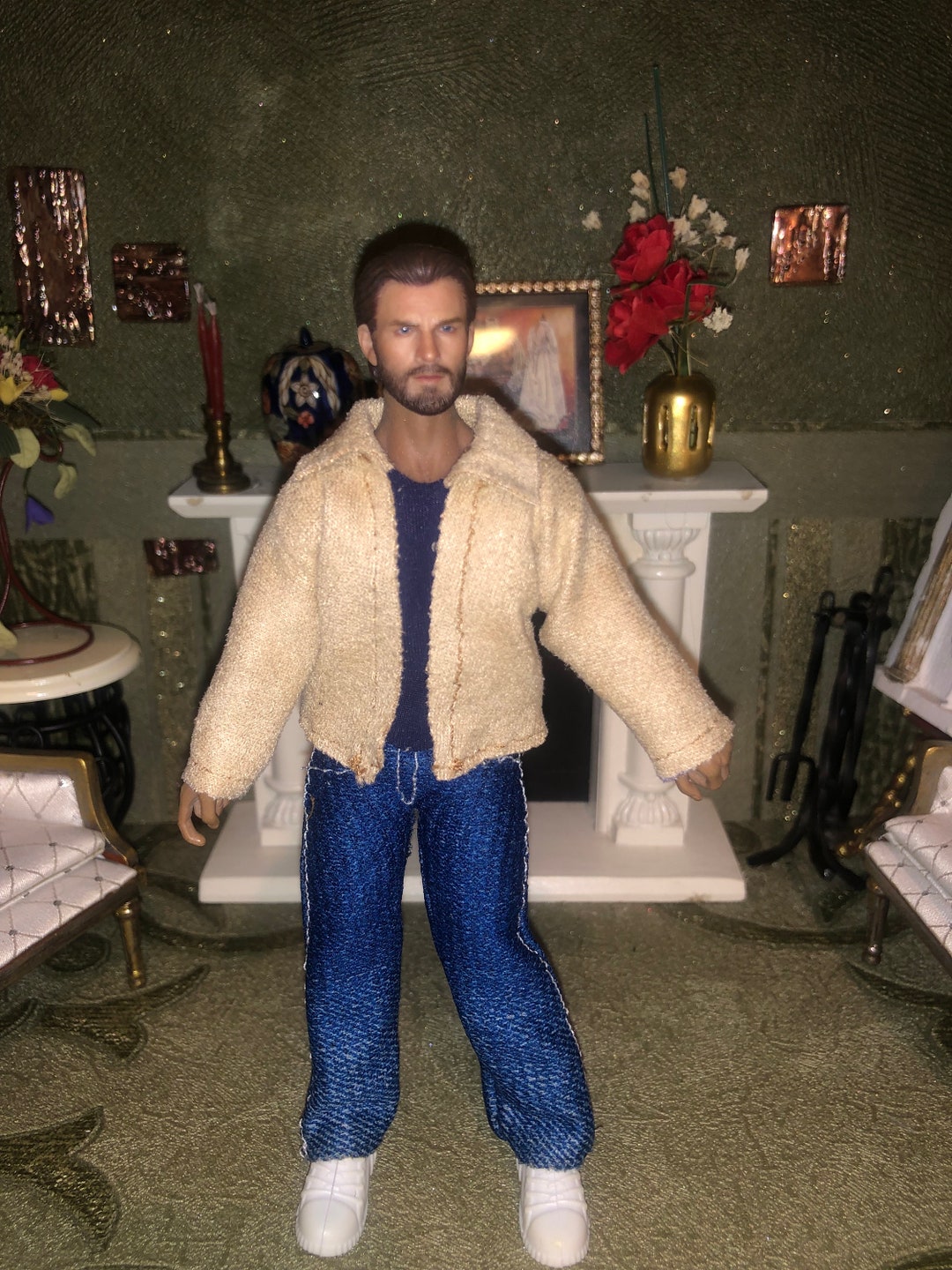 1/12 Tbleague Phicen Mens Suede Bomber Jacket. Faux Stretch - Etsy