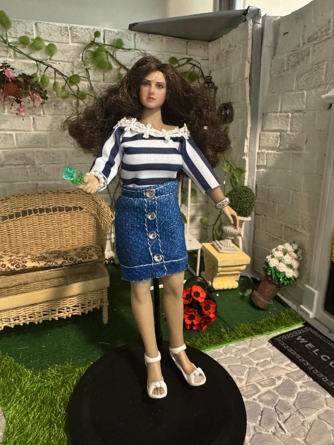 1/12 Scale Curvy TO5 Tbleague Phicen Female Denim Stretch Skirt With ...