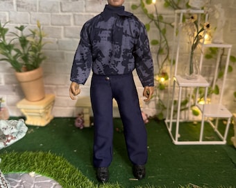 TM02A Traje de licra para hombre Tbleague, de 15 cm, a escala 1/12. Ajustado y sin cordones. Incluye zapatos negros, pantalones y camiseta de manga larga con cuello.