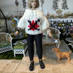1/12 scale Tbleague or 1/12 scale outfit. Lycra slipon pants, sweater. Includes sandals, bracelets.